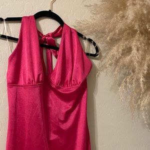 Barbie Pink Satin Halter Dress